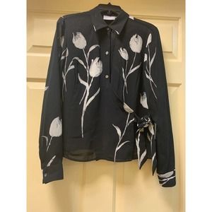 Liz Claiborne Collection Button/Tie Blouse